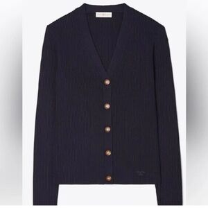 Tory Burch Blue Knit Cardigan Sweater